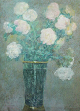 «Піони у кришталевій вазі». 1979. Картон, олія